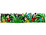 Various people trying to cut down a jungle